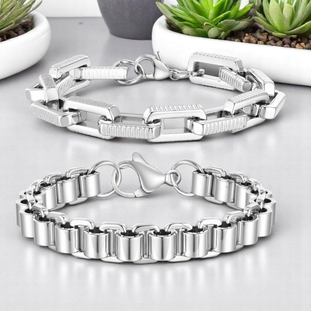 Bracelet homme MASCU variantes maillons chaine maillons ronds presentation