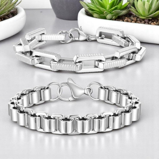Bracelet homme MASCU variantes maillons chaine maillons ronds presentation