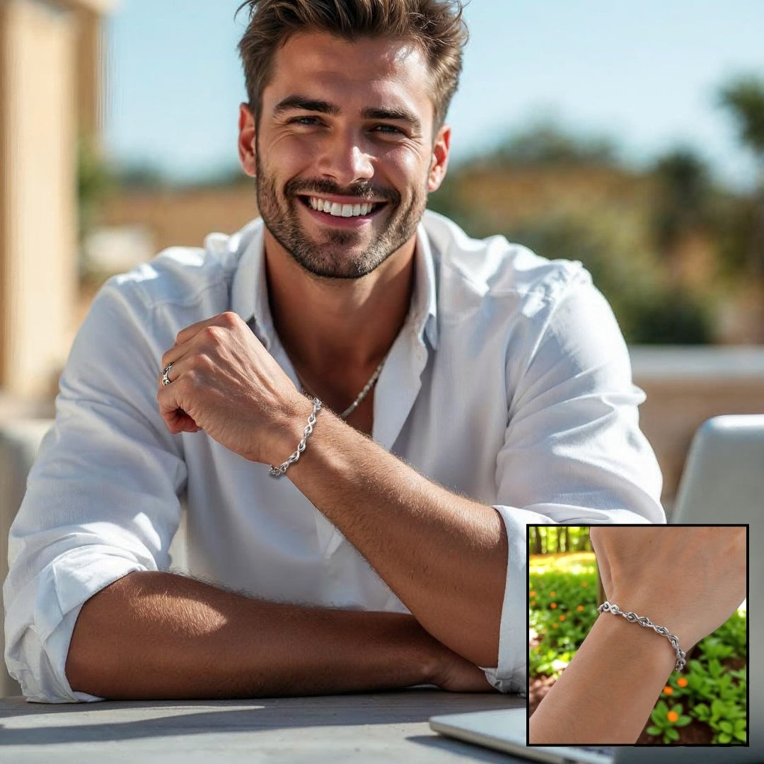 Bracelet homme NŒUD INFINITO™ chemise blanche 