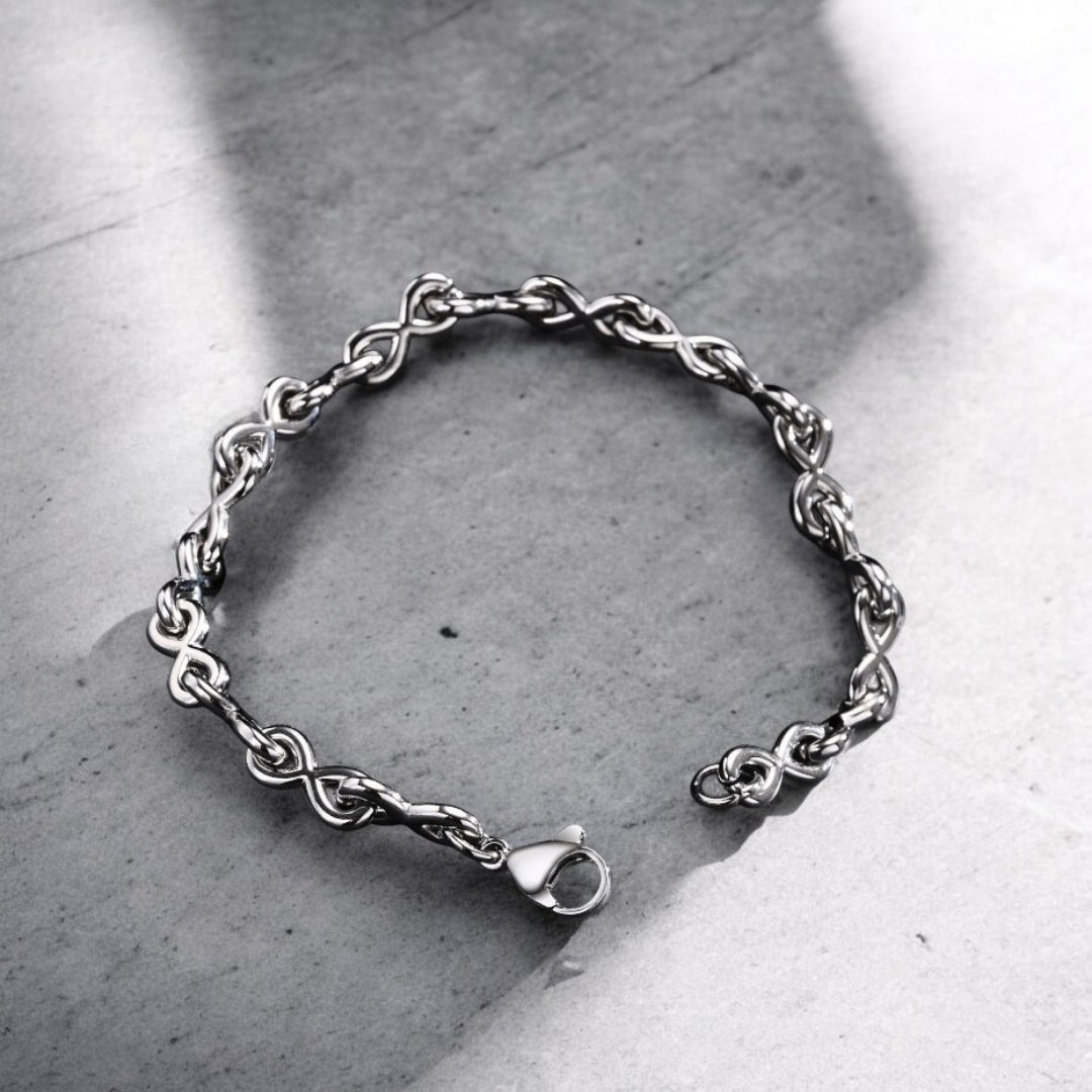 Bracelet homme NŒUD INFINITO™ fermoir table ciment