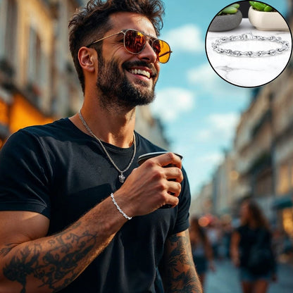 Bracelet homme NŒUD INFINITO™ t-shirt noir cafe
