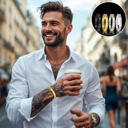 Bracelet homme ROLLIE BRATT II™ dore chemise blanche cafe rue 