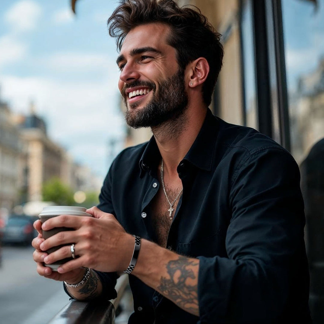 Bracelet homme ROLLIE BRATT II™ noir chemise noire cafe 