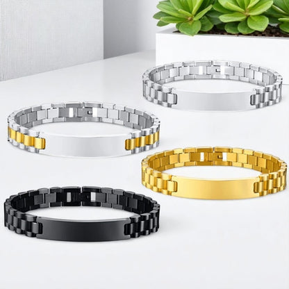 Bracelet homme ROLLIE BRATT II™ quatre variantes argente noire doree bicolore table blanche