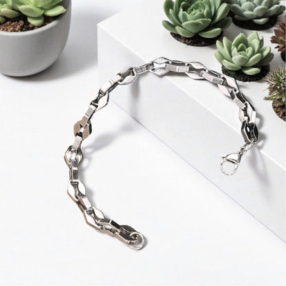 Bracelet homme ROMBOS™ table blanche fermoir 