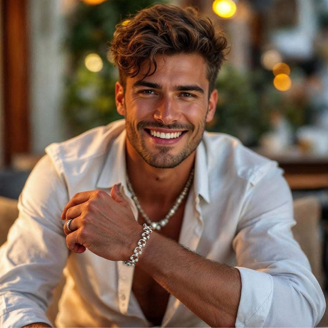 Bracelet homme ROUND AND ROUND™  chemise blanche bistro