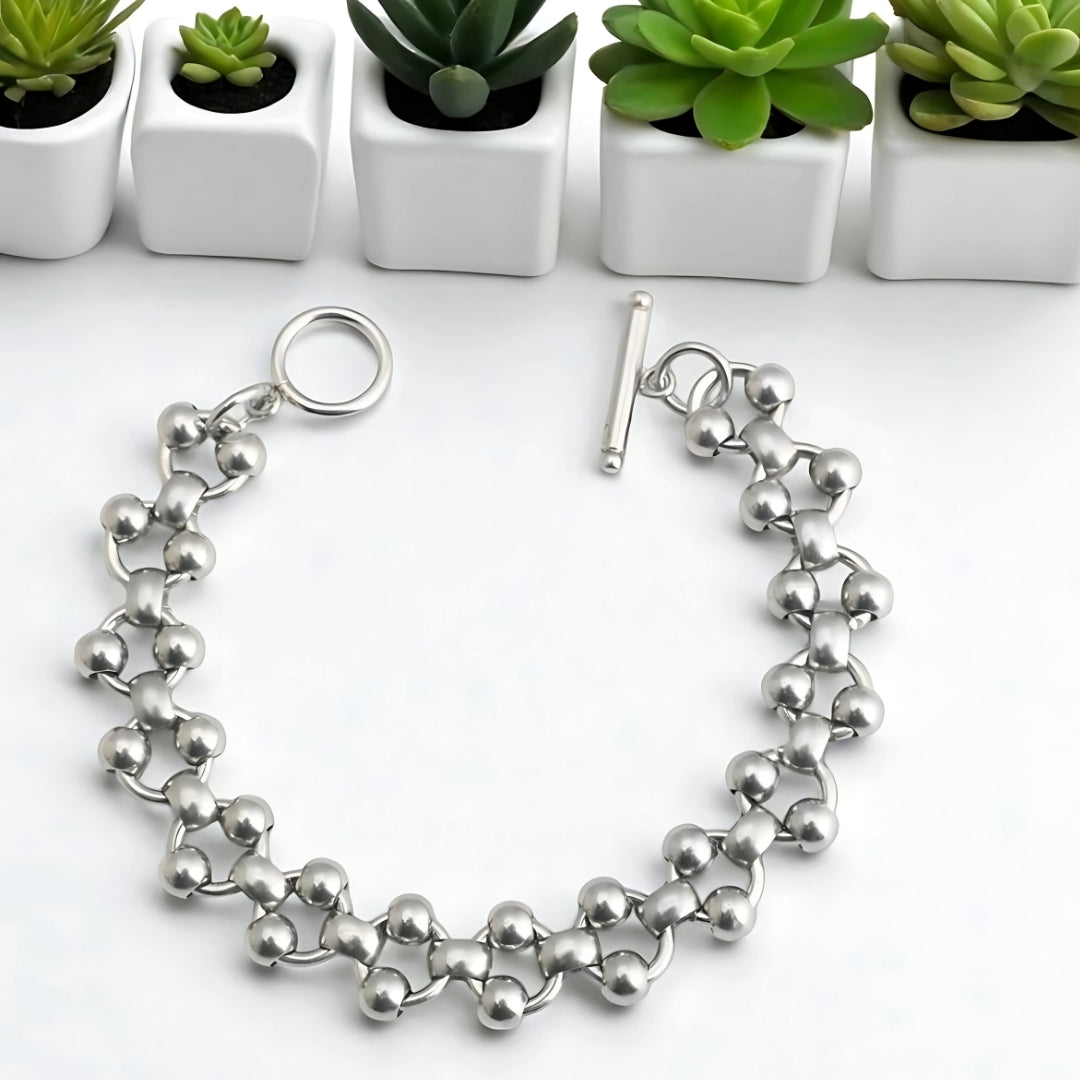Bracelet homme ROUND AND ROUND™ presentation ouvert fermoir