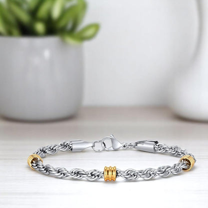 Bracelet homme STEEL BRAID™ 4.5mm variante table blanche