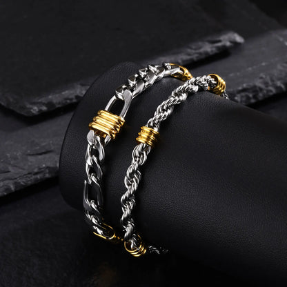 Bracelet homme STEEL BRAID™ 8mm 4.5mm presentation table noire