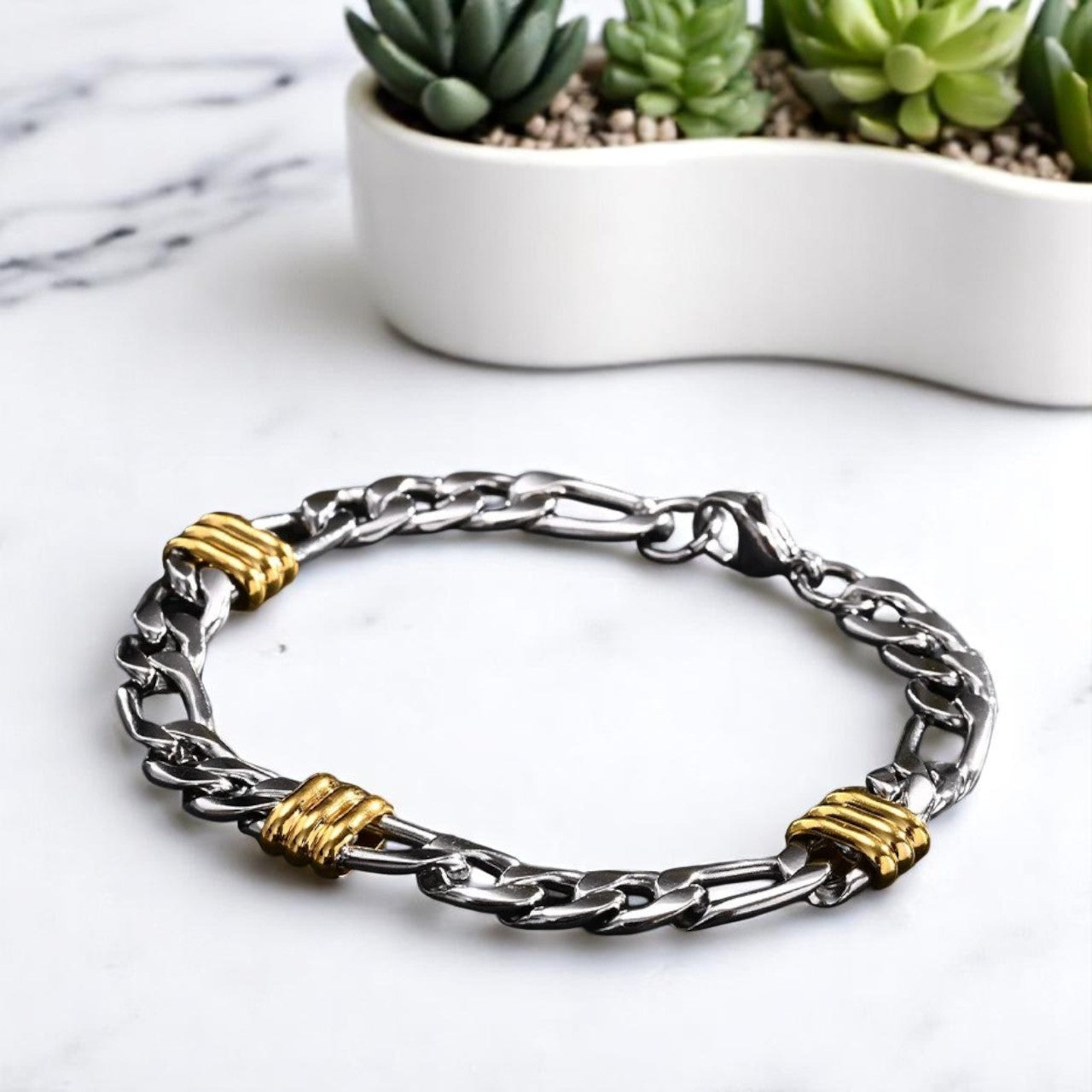 Bracelet homme STEEL BRAID™ 8mm variante table marbre