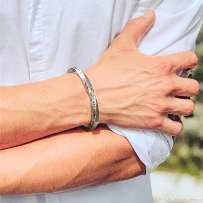 Bracelet homme TORSADÉ VORKY™ Argent poignet bras 