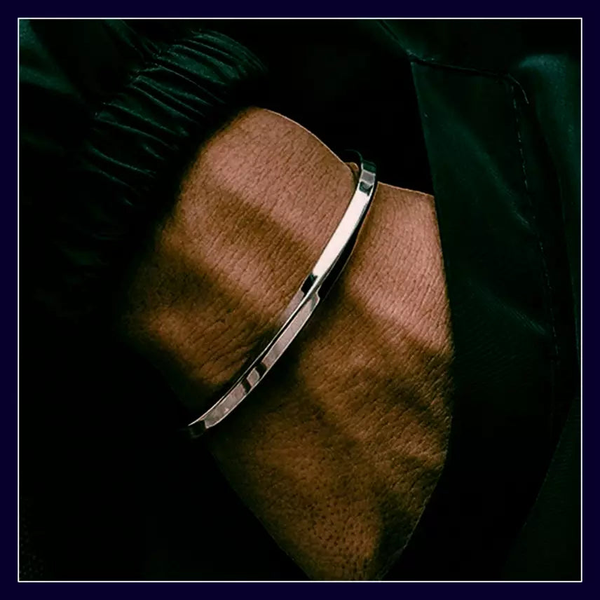 Bracelet homme TORSADÉ VORKY™ Argent poignet main 