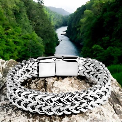 Bracelet homme TRESSE EN W details nature