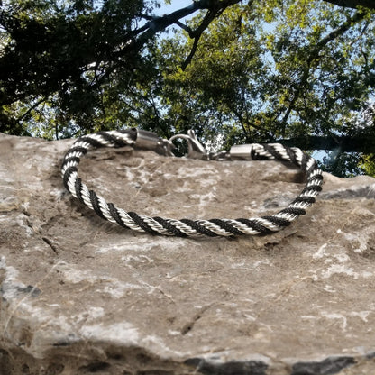 Bracelet homme TWISTED ROPE BSBG™ argent rocher 