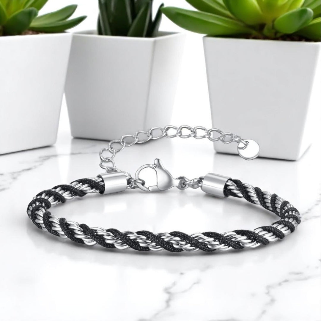 Bracelet homme TWISTED ROPE BSBG™ variante argent 