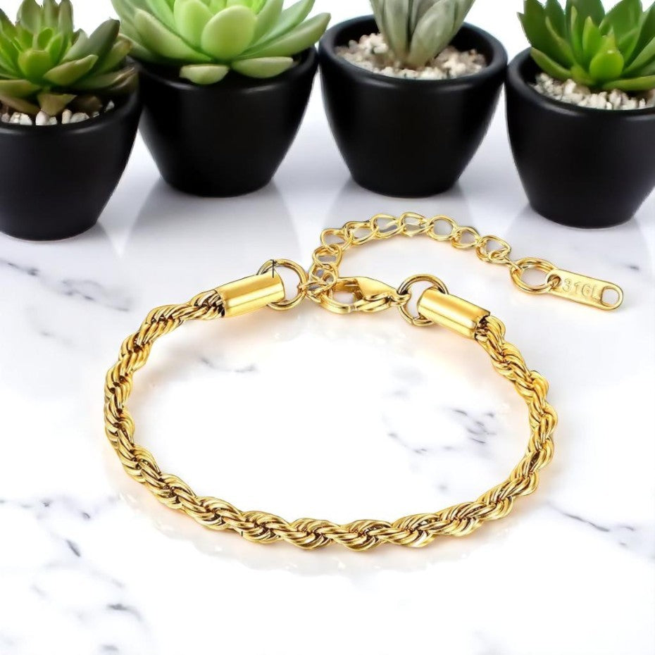 Bracelet homme TWISTED ROPE II™ dore variante 