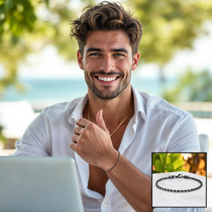 Bracelet homme TWISTED ROPE™ chemise blanche homme elegant