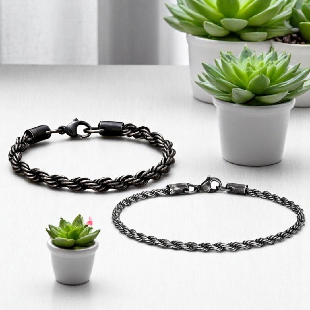 Bracelet homme TWISTED ROPE™ variantes 4mm 6mm presentation