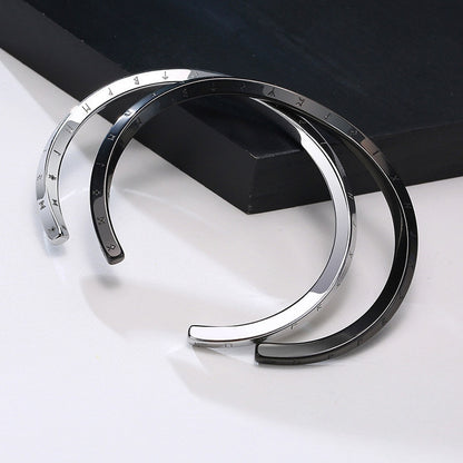 Bracelet homme VORKY™ argent noir table blanche noir