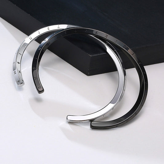 Bracelet homme VORKY™ argent noir table blanche noir