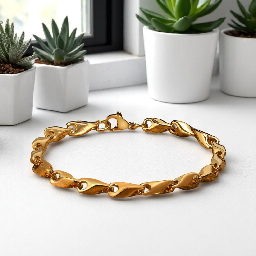 Bracelet homme WAVE LINKS™ table marbre dore 