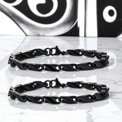 Bracelet homme WAVE LINKS™ table marbre noir noir