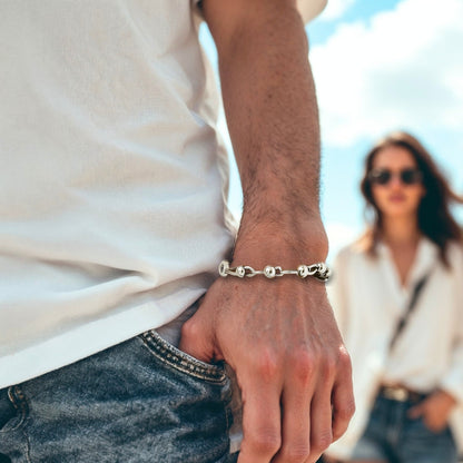 Bracelet homme billes ondulées WAVELINK poignet jeans t shirt femme élégante