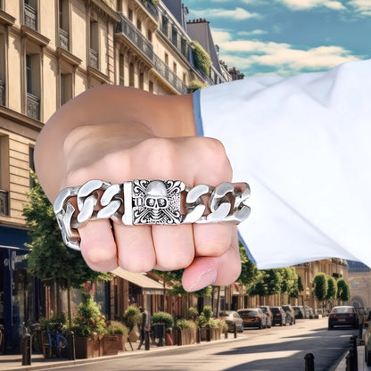 Bracelet homme breloque Tête de mort MODERN SKUL quatre variantes poing