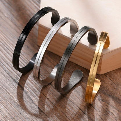 Bracelet homme le LUXURE™ noir argent acier dore