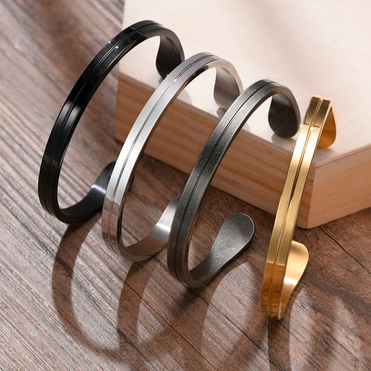 Bracelet homme le LUXURE™ noir argent acier dore