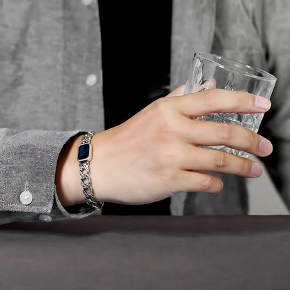 Bracelet homme luxe- DEEP SOUL RECTANGLE blouson gris verre main