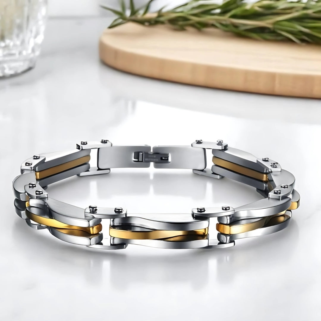 Bracelet homme luxe MAILLONS SS™ variante bicolore 