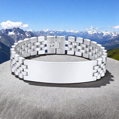 Bracelet homme luxe ROLLIE BRATT™ argent rocher montagnes