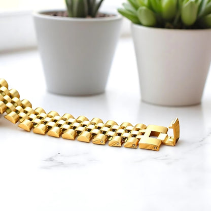 Bracelet homme luxe ROLLIE BRATT™ dore fermoir table marbre