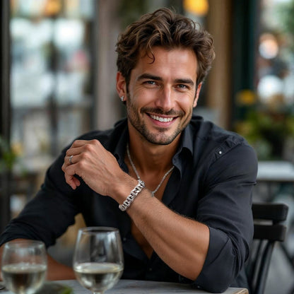 Bracelet homme luxe TRIBALLOUR chemise noir bistro