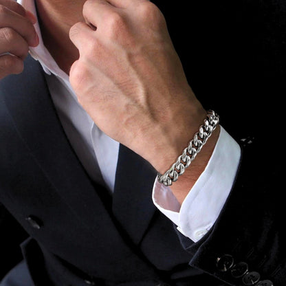 Bracelet homme luxe maillon MIAMI-CUBANO™ argent homme elegant