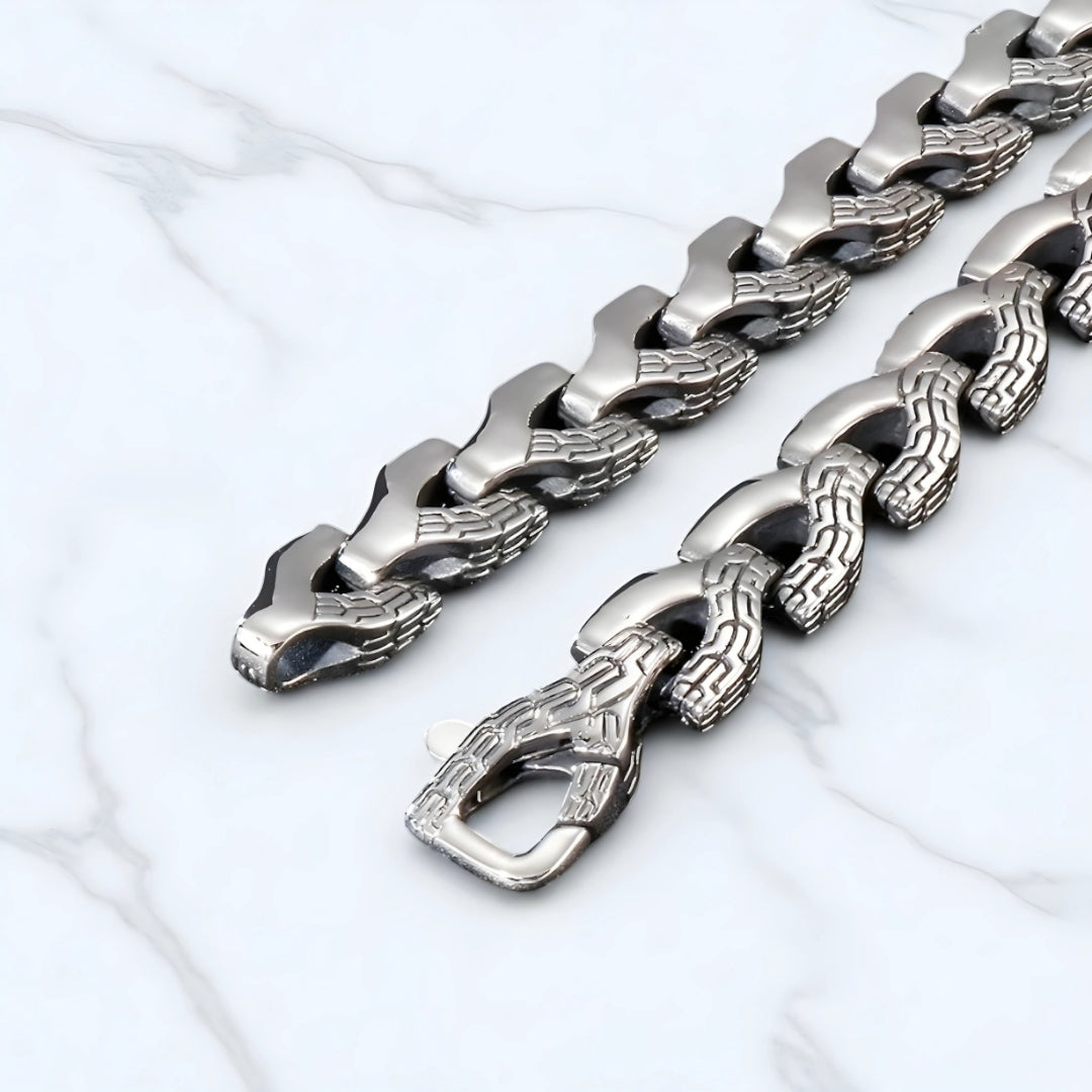Bracelet homme tendance TRITY table blanche fermoir