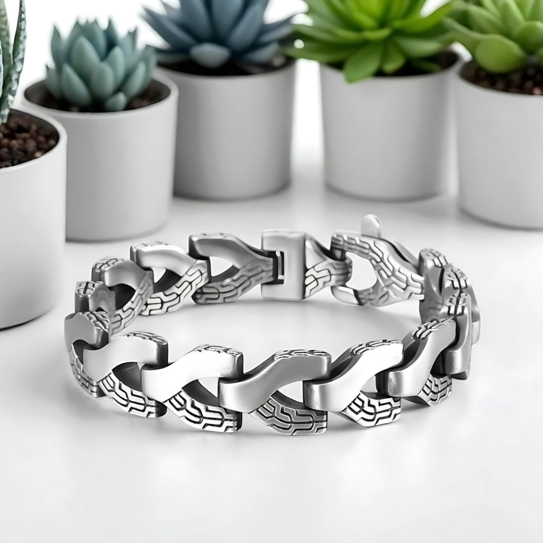 Bracelet homme tendance TRITY table blanche plantes