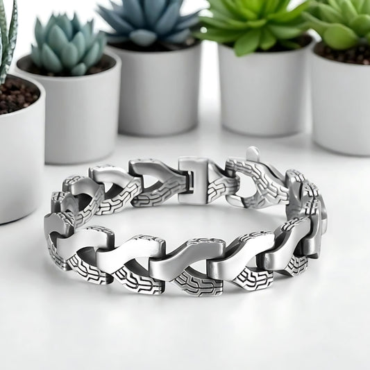 Bracelet homme tendance TRITY table blanche plantes