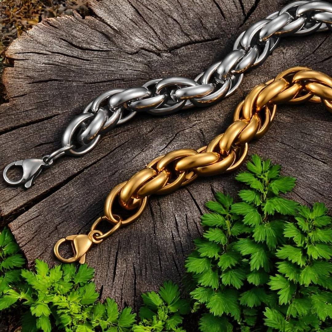 Bracelet homme torsadé TWISTED ROOT™ dore argent souche arbre