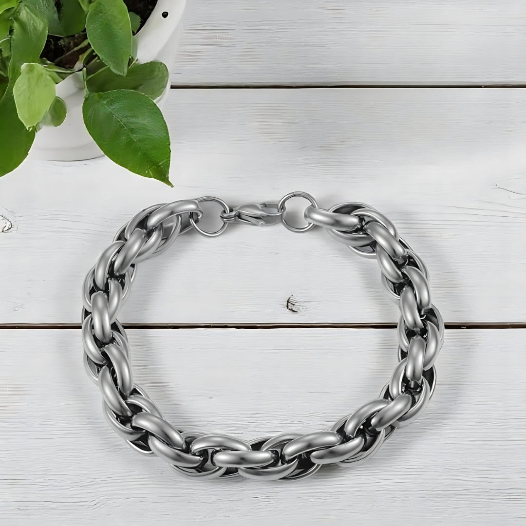 Bracelet homme torsadé TWISTED ROOT™ variante argent