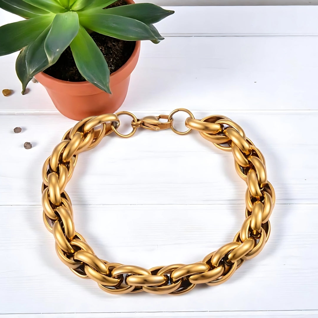 Bracelet homme torsadé TWISTED ROOT™ variante dore 
