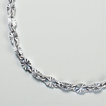 CHAINE HOMME MAILLONS OVALE FORMES D'ŒIL argente details maillons