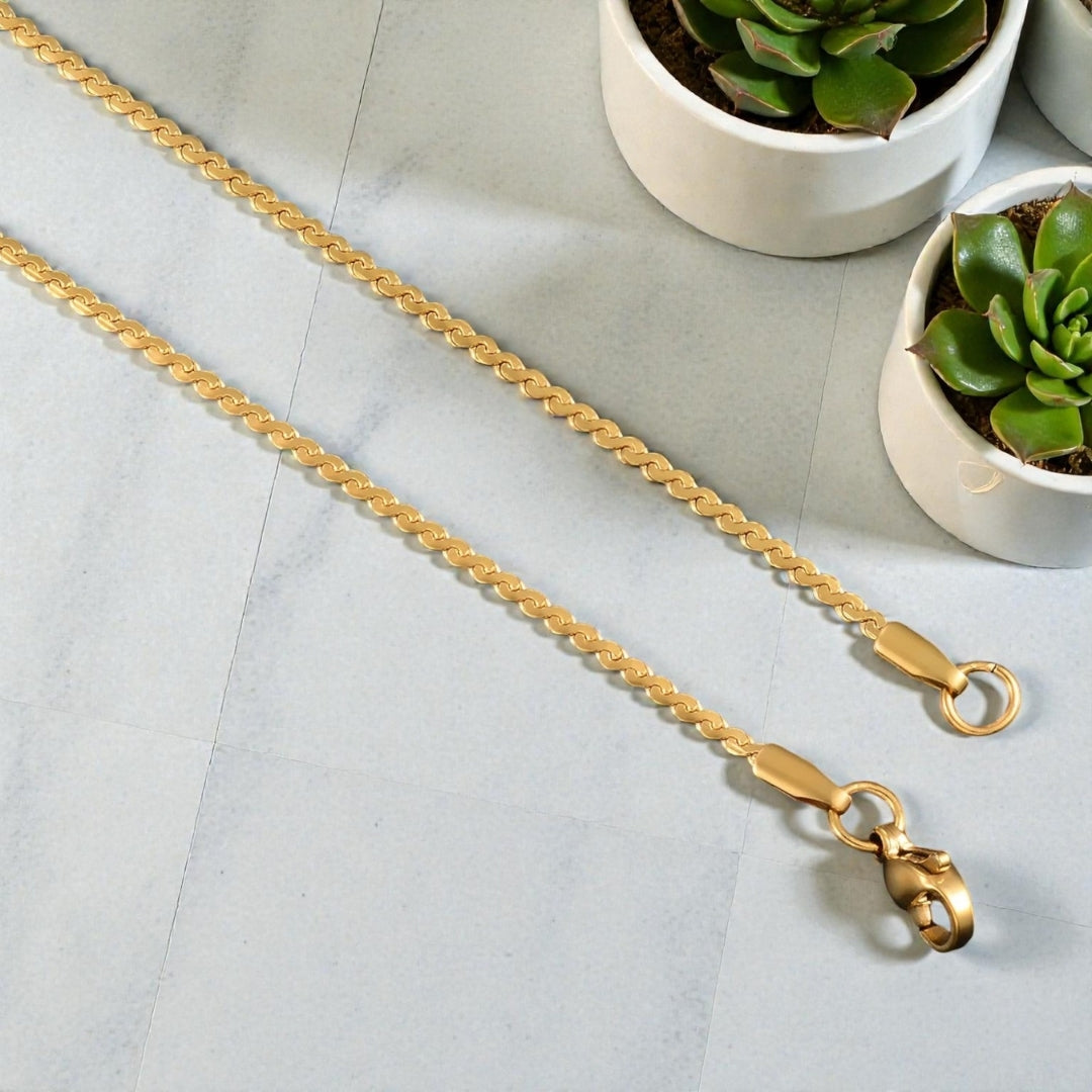 CHAINE HOMME SINGAPOUR DORÉ PRESENTATION MARBRE VARIANTE 