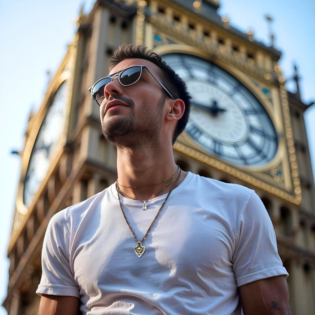 COLLIER-HOMME-PENDENTIF-PENDENTIF-ROTATIF-argent-londre