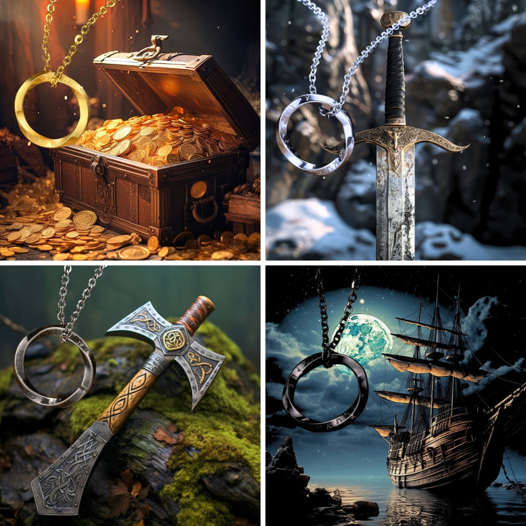 Collier homme, pendentif Anneau Möbius Runique | Viking
