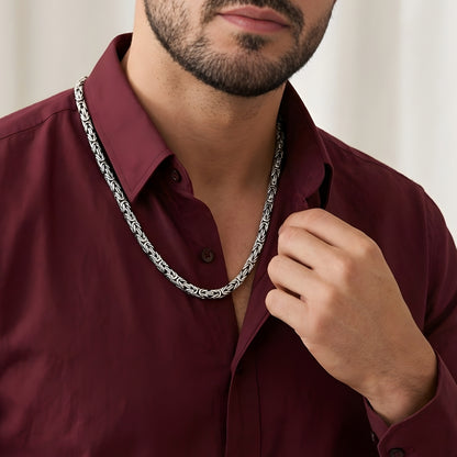 Chaîne Homme Signe Dollar ou Trombone variante argent grosse 