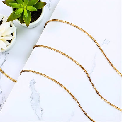 Chaine homme, Collier à anneaux serres dore marbre plantes 1.5 mm