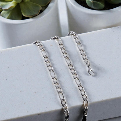 Chaine homme Figaro argent plantes