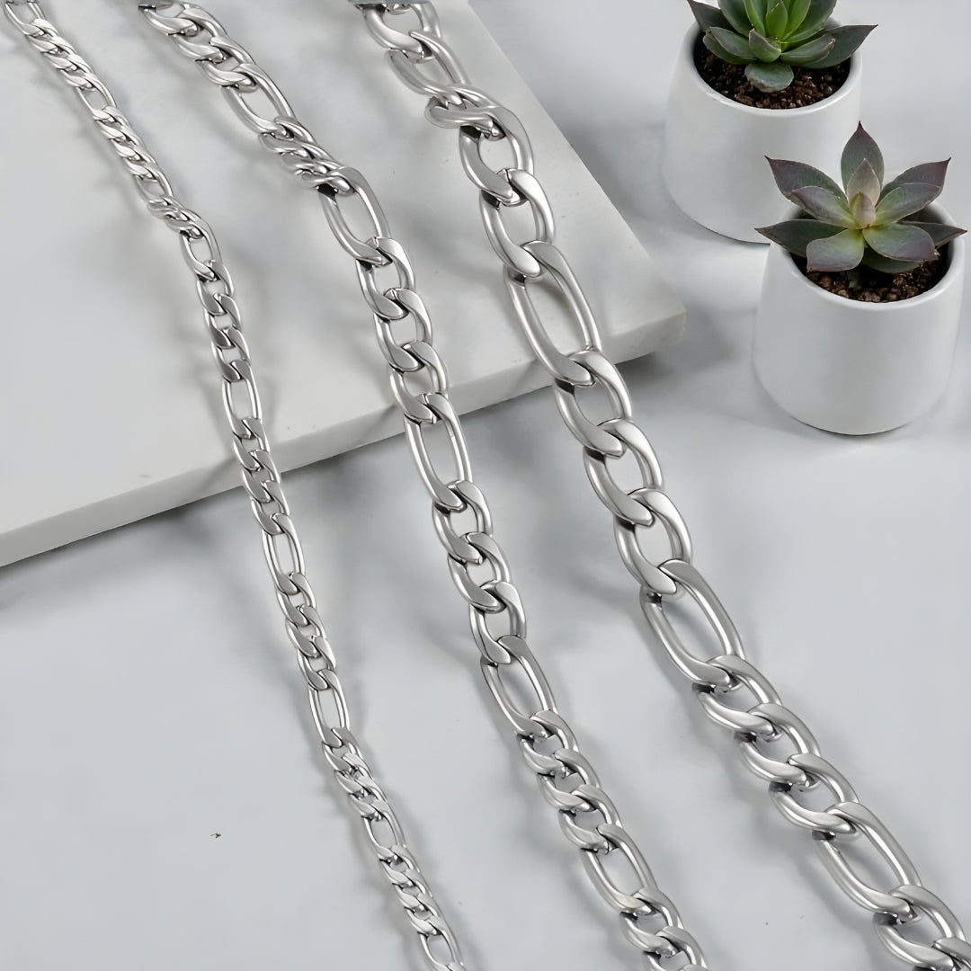 Chaine homme Figaro variante argent